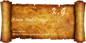 Kass Gyöngyi névjegykártya